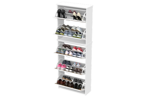 Modilayn VERVE Asma Kapı Önü 72x194x 26 cm’ lik 5 Düşer Kapak 10 Göz Bölmeli Ayakkabılık - Resim 8