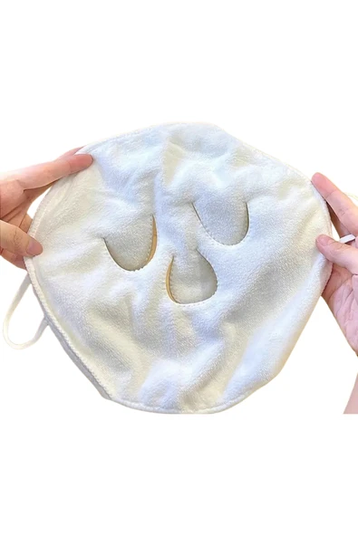 1 adet Yeniden Kullanılabilir Yüz Buharlı Havlu Maskesi, Kokuşuz Sıcak Kompres Yüz Havlusu Nemlendirici Cilt Bakımı için, Elektrik veya Pil Gerektirmez, Ev ve Güzellik Salonu Kullanımı için İdeal - 2