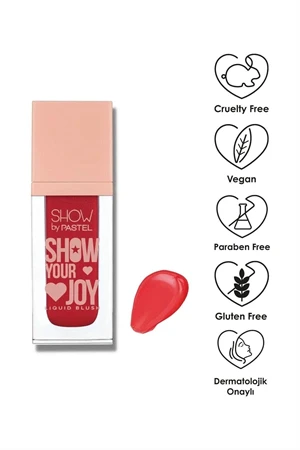 Show by Pastel Show Your Joy Liquid Blush - Likit Allık 52 Renkli Sedefli Mat Göz Farı Flash It 12'li Far Paleti Yüksek Pigmentli Vitalize It Serum Makyaj Bazı - 7
