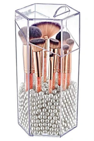 Büyük Boy Kapaklı Makyaj Fırça Düzenleme Kutusu Çok Amaçlı Dekoratif Makyaj Fırça Organizer