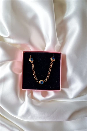 Nazar Boncuklu Çelik Kolye - 2