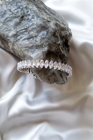 Pırlanta Kesim Gümüş Kadın Bileklik - 2