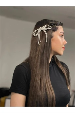 Seyran Kristal Taşlı Fiyonk Toka Yalı Çapkını Toka - Resim 3