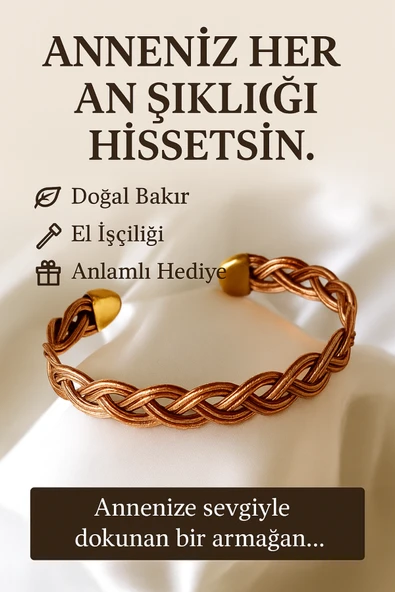 El İşçiliği Şık ve Zarif Bakır Bileklik" ürün görseli