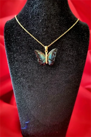 Kadın Çelik Kelebekli Parıltılı Zarif Şefaf Kolye Küpe Set - 4