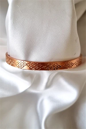 El Yapımı Dövme Unisex Şık Tasarım Kalın Saf Bakır Bilezik Bakır Takı Romatizma Bilekliği - Resim 2