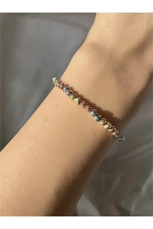 Dorika 3 Renk Altın Kaplama Toplu Pandora Bileklik - 2