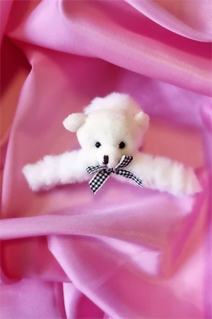 Ayıcıklı Beyaz Peluş Toka ürün görseli 1