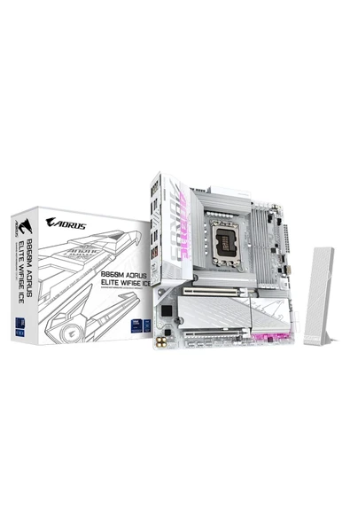Gigabyte B860M AORUS ELITE WIFI6E ICE 9200Mhz(OC) M.2 1851p mATX Anakart