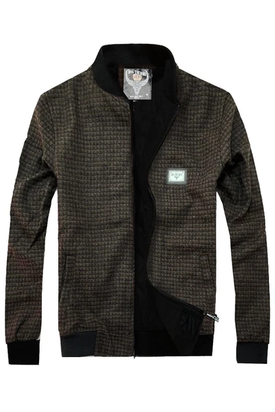 slim fit kaşe kolej mont--koyu camel--