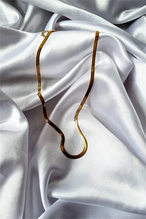 Kadın Yüksek Kalite Çelik Italyan Zincir Kolye 45cm - 3