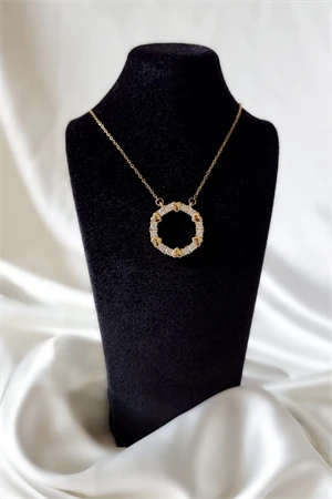 Küçük Kalp Detaylı Zirkon Taşlı Kadın Çelik Kolye - 2