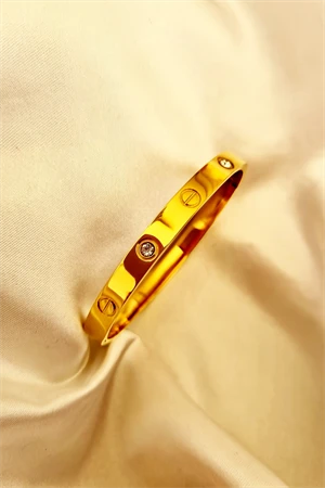 Trade Bazaar Kadın Yüksek Kalite Çelik Zirkon Taşlı Kelepçe Bileklik - 2