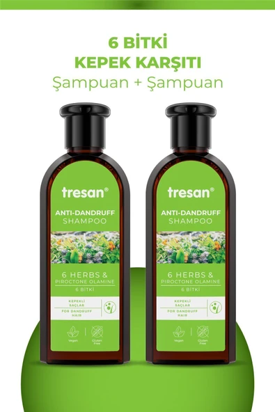Tresan 6 Bitki Kepek Karşıtı Bakım Şampuanı 300 ml X2 Adet
