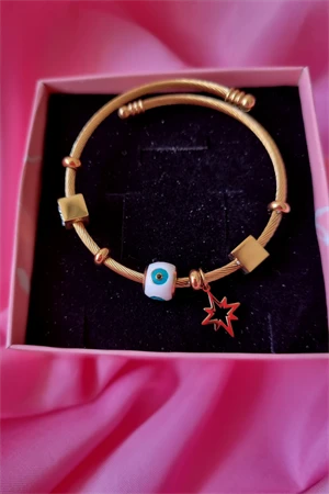 Nazar Boncuk Detay Çelik Pandora Model Bileklik ürün görseli 1