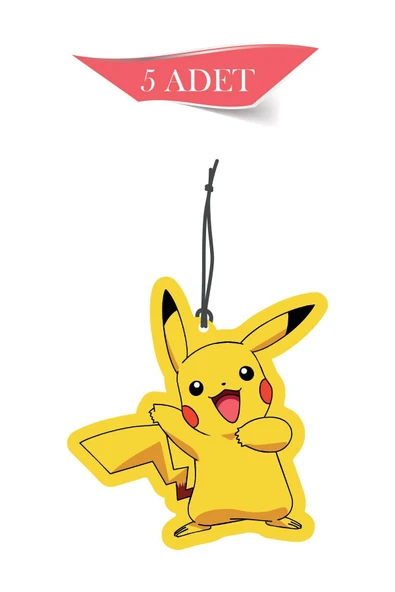 ByMeyla Pikachu 5'li Dekoratif Oto Kokusu ve Oto Aksesuarı