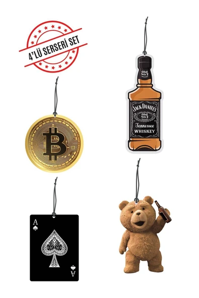 ByMeyla Serseri Serisi 4'lü Karma Dekoratif Oto Kokusu ve Oto Aksesuarı ürün görseli