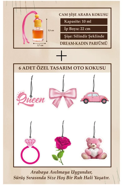 ByMeyla Pembe Seri Bahar Esanslı ve Kadın Parfümü Kokulu 10ML Oto Parfümü Cam Şişe ve Karton Araç Kokusu ürün görseli