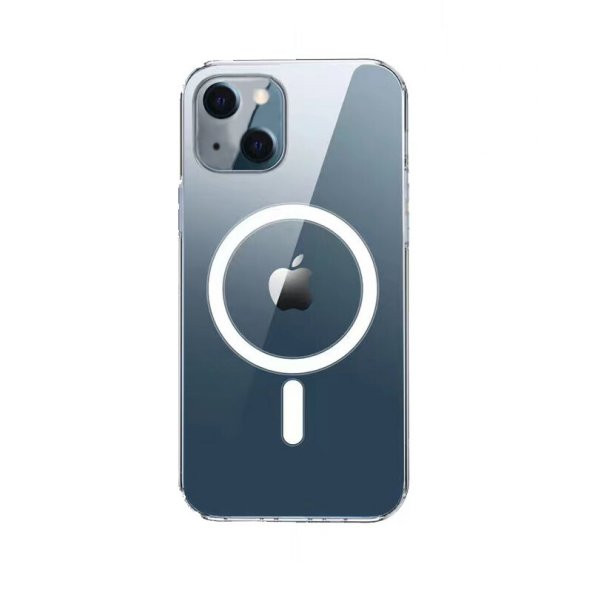 KNY Apple İphone 13 Kılıf Manyetik TagSafe Şeffaf Silikon Kapak Şeffaf