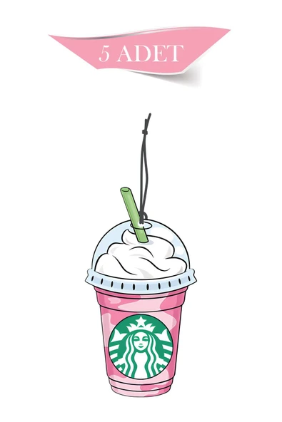 ByMeyla Starbucks Kremalı 5'li Dekoratif Oto Kokusu ve Oto Aksesuarı