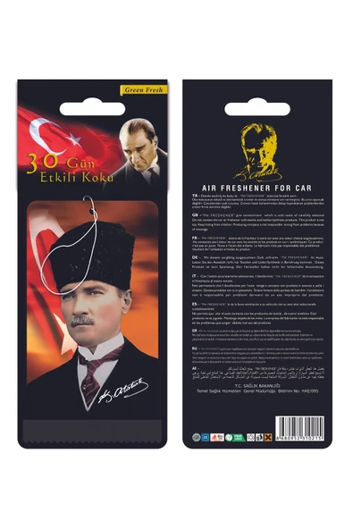 ByMeyla Mustafa Kemal Atatürk Görselli̇ Dekorati̇f Hedi̇yeli̇k Oto Kokusu Ve Aksesuari - Resim 3