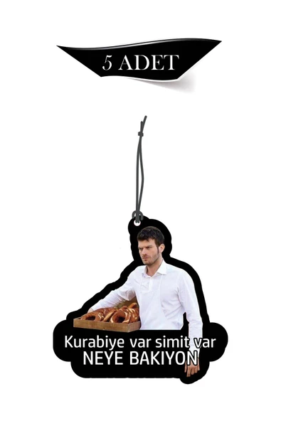 ByMeyla Kurabiye Var Simit Var 5'li Dekoratif Oto Kokusu ve Oto Aksesuarı ürün görseli