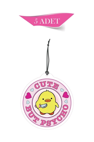 ByMeyla Cute But Psycho 5'li Dekoratif Oto Kokusu ve Oto Aksesuarı