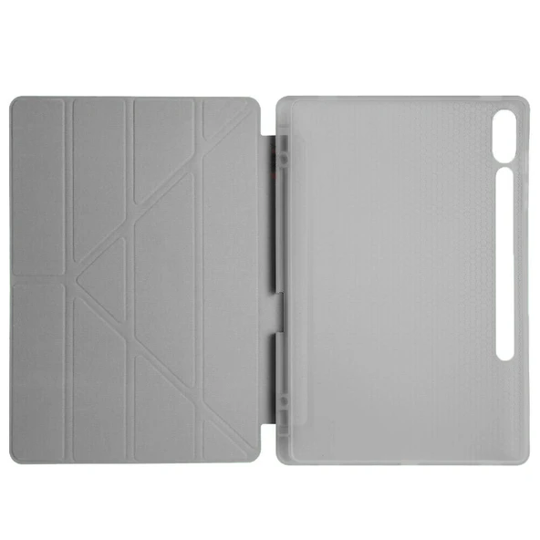 Samsung Galaxy Tab S10 Plus X820 12.4 İnç Katlanabilir Kalemlikli Standlı Akıllı Kılıf  Koyu Gri - Resim 3