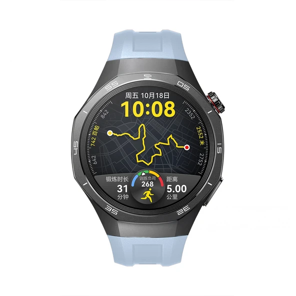 Huawei Watch Gt5 Pro 46mm İle Tam Uyumlu Kordon Metal Tokalı Yumuşak Silikon Kordon Kayış  Mavi - Resim 3