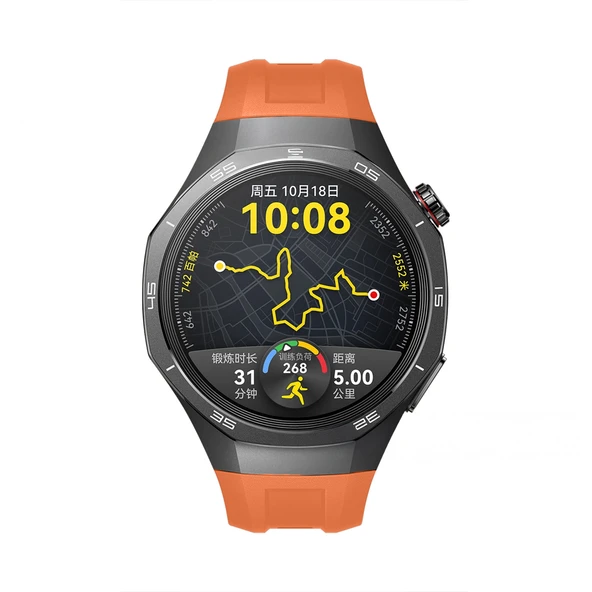 Huawei Watch Gt5 Pro 46mm İle Tam Uyumlu Kordon Metal Tokalı Yumuşak Silikon Kordon Kayış  Turuncu - Resim 3