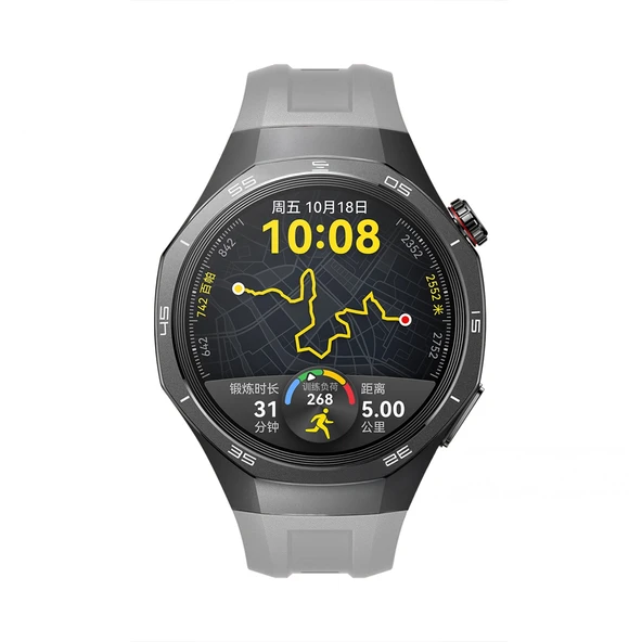 Huawei Watch Gt5 Pro 46mm İle Tam Uyumlu Kordon Metal Tokalı Yumuşak Silikon Kordon Kayış  Gri - Resim 3