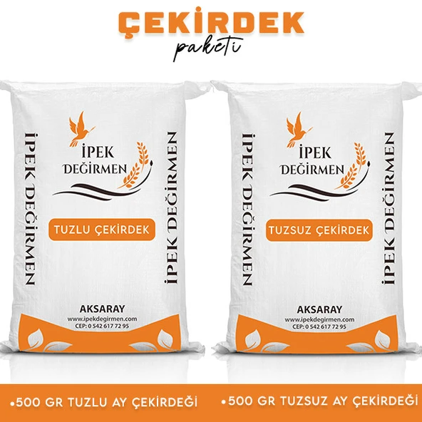 İpek Değirmen 1 KG Karışık Tuzlu Tuzsuz Ay Çekirdeği Paketi