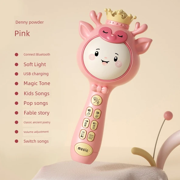 Kablosuz Çocuk Mikrofonu - Pembe Taç