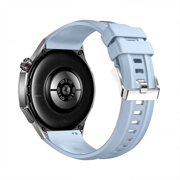Huawei Watch Gt5 Pro 46mm İle Tam Uyumlu Kordon Metal Tokalı Yumuşak Silikon Kordon Kayış  Mavi - Resim 2