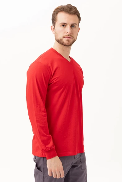 Padus V Yaka Uzun Kollu T-Shirt - Rahat Kesim, Günlük ve İş Kullanımı İçin - 2
