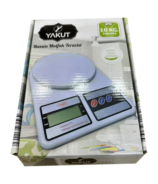 Yakut Hassas Dijital LCD Ekranlı Mutfak Terazisi Tartısı - 10 Kg. Kapasiteli - 1 Adet - 3
