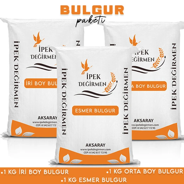 İpek Değirmen 3 KG Aile Boy Taş Değirmen Bulgur Paketi