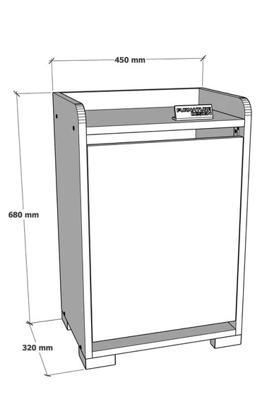 Solena Dekoratif Çamaşır Dolabı Düşer Kapak Çamaşırlık - 4