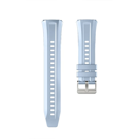 Huawei Watch Gt5 Pro 46mm İle Tam Uyumlu Kordon Metal Tokalı Yumuşak Silikon Kordon Kayış  Mavi - Resim 4