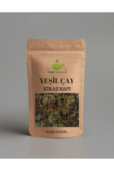 Kiraz Sapı Rize Yaprak Yeşil Çay, Harmanı ve Çay %100 Doğal, El Yapımı 50Gr