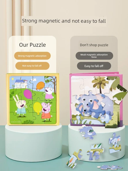 Peppa Pig Magnetik Bulmaca Oyuncağı - Eğlenceli Macera Domuz Bulmacası 25/30/36 Parça - 3