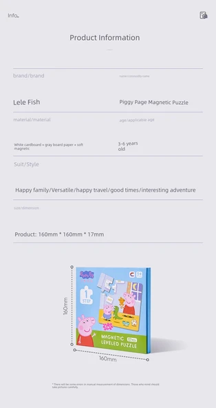 Peppa Pig Magnetik Bulmaca Oyuncağı - Eğlenceli Macera Domuz Bulmacası 25/30/36 Parça - 12