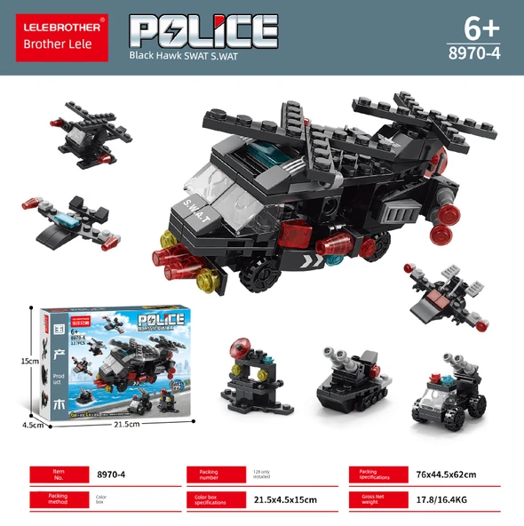 Altı Bir Arada Yapı Blokları - 8970-4 Özel Polis - 127 Parça