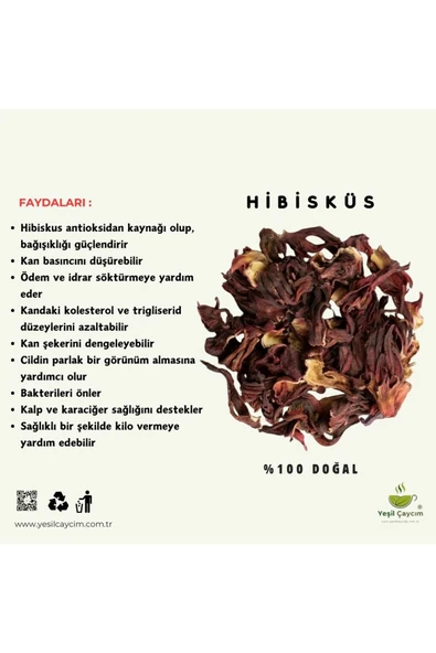 Birinci Sınıf Hibisküs, Yağ Yakma Ve Zengin C Vitamini Deposu %100 Doğal, El Yapımı, 500 Gr. - 3