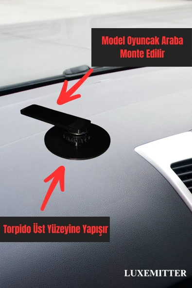 Luxemitter 360 Derece Dönen Diecast Oyuncak Araba Standı Araç Içi Hareketli Torpido Aksesuar Sallanan Oto Süsü - 2