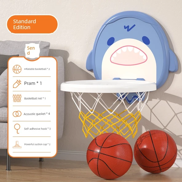 Çocuklar için Basketbol Potası Seti - Artı Köpekbalığı - 2 Basketbol ile