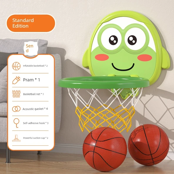 Çocuklar için Basketbol Potası Seti - Artı Kurbağa - 2 Basketbol ile