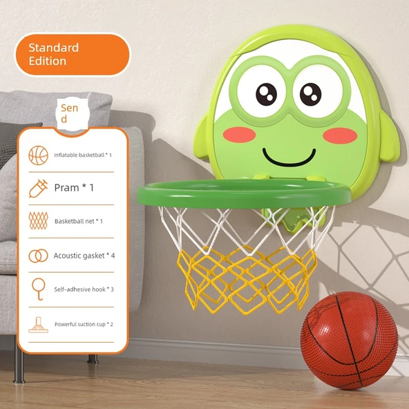 Çocuklar için Basketbol Potası Seti - Artı Kurbağa - 1 Basketbol ile