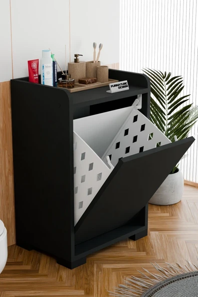 Solena Dekoratif Çamaşır Dolabı Düşer Kapak Çamaşırlık - 2