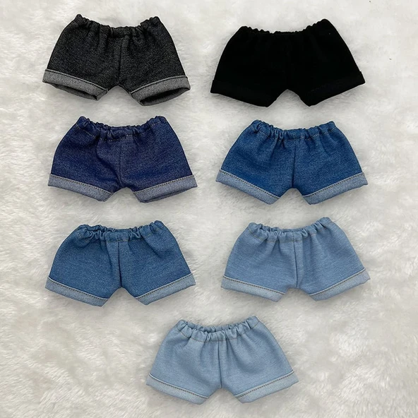 Bebek Kıyafetleri - Koyu Mavi Kot Şort - 10cm Bebek - 7